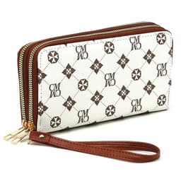 CM Monogram Double Zip Around Clutch Wallet Wristlet