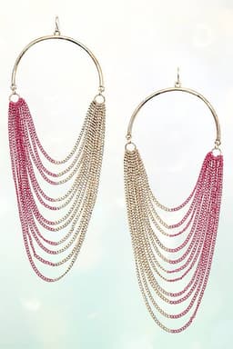DRAPPED CHAIN FASHION STATEMENT EARRING